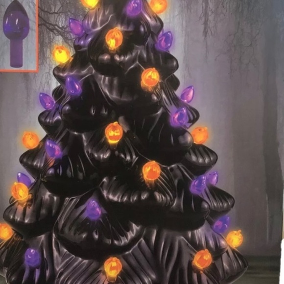 NEW 50-ct Mr Halloween Orange Purple Replacement Bulb Set for ceramic tree - Picture 2 of 5